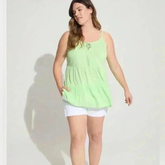 NWT Torrid Rayon Slub Tiered Tie Front Cami 4X - Picture 1 of 7